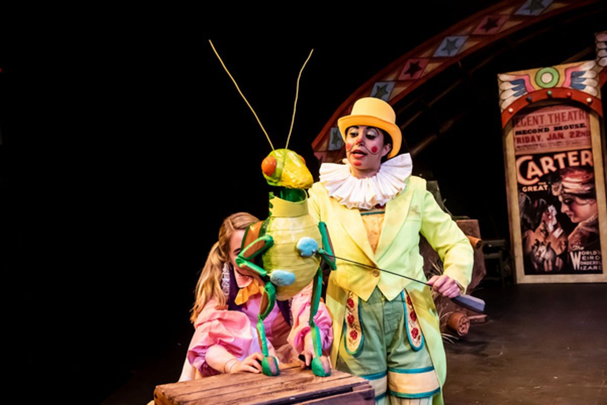 Serin Ibrahim as Grillo in Pinocchio at Greenwich Theatre at 