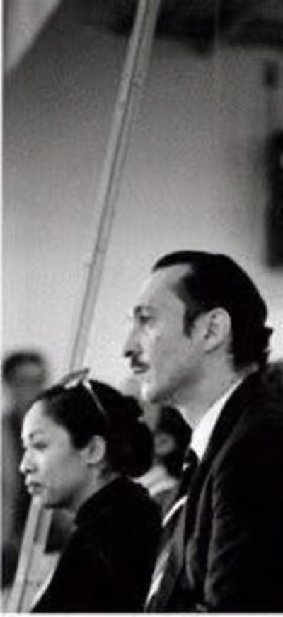 Baayork Lee and Michael Bennett preparing for Chorus Line's record breaking performan Photo