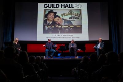 Susan Stroman, Nathan Lane, Matthew Broderick, and Brad Oscar  Photo