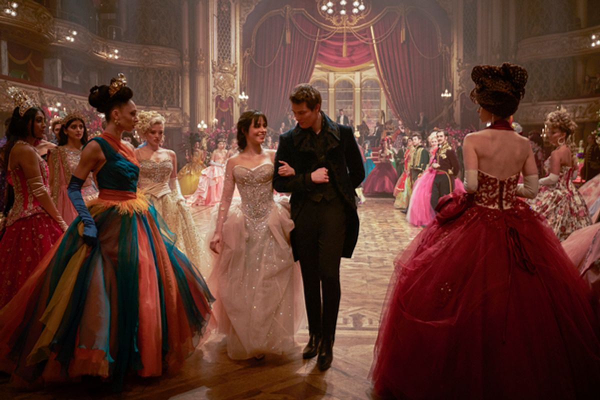Camila Cabello and Nicholas Galitzine at PHOTOS: Get a First Look at Camila Cabello, Billy Porter, Idina Menzel, and More in CINDERELLA