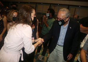 Sara Bareilles and Senate Majority Leader/New York’s Senator Charles Schumer @ BroadwayWorld Sara Bareilles and Senate Majority Leader/New York’s Senator Charles Schumer Photo