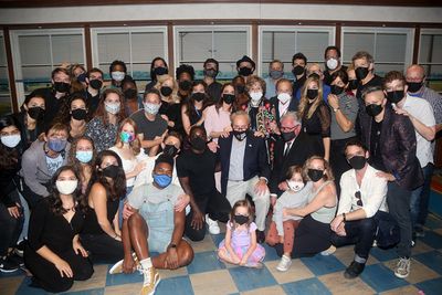 Senate Majority Leader/New York’s Senator Charles Schumer and the Company of WAITRE Photo