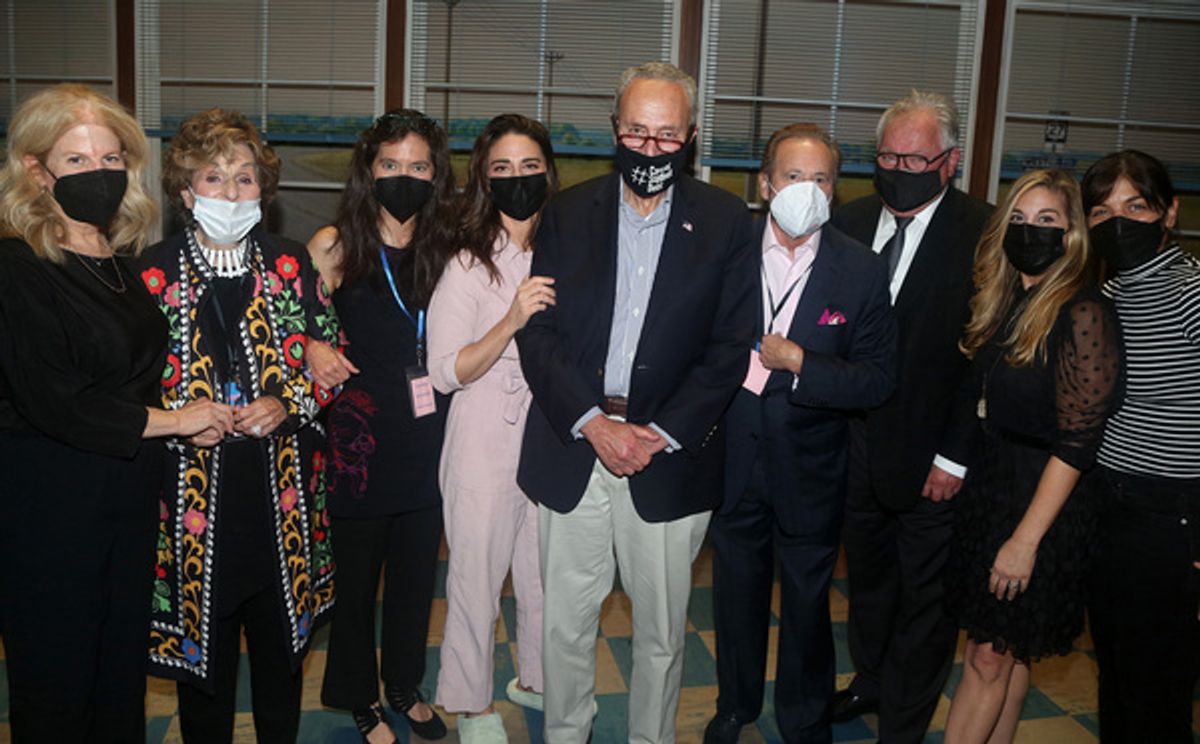 Jessie Nelson, Fran Weissler, Diane Paulus, Sara Bareilles, Senate Majority Leader/New York’s Senator Charles Schumer, Barry Weissler, Robert Wankel, Lorin Loterro and Nadia DiGiallonardo. at 
