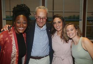 Charity Angel Dawson, Senate Majority Leader/New York’s Senator Charles Schumer, Sara Bareilles and Caitlin Houlahan @ BroadwayWorld Charity Angel Dawson, Senate Majority Leader/New York’s Senator Charles Schumer, Sa Photo