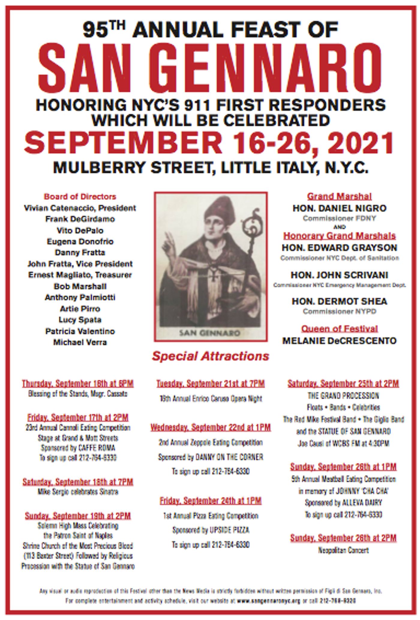FEAST OF SAN GENNARO is Back 9/16 to 9/26  Image