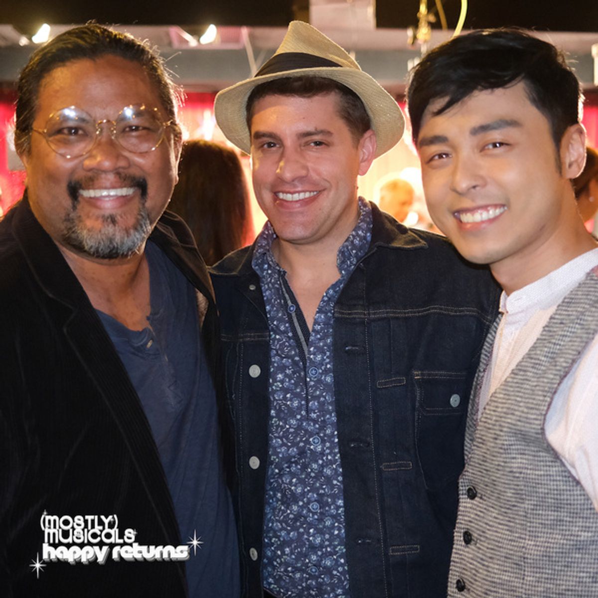 performer Victor E. Chan with alums Justin Anthony Long and Jonny Lee Jr. at 