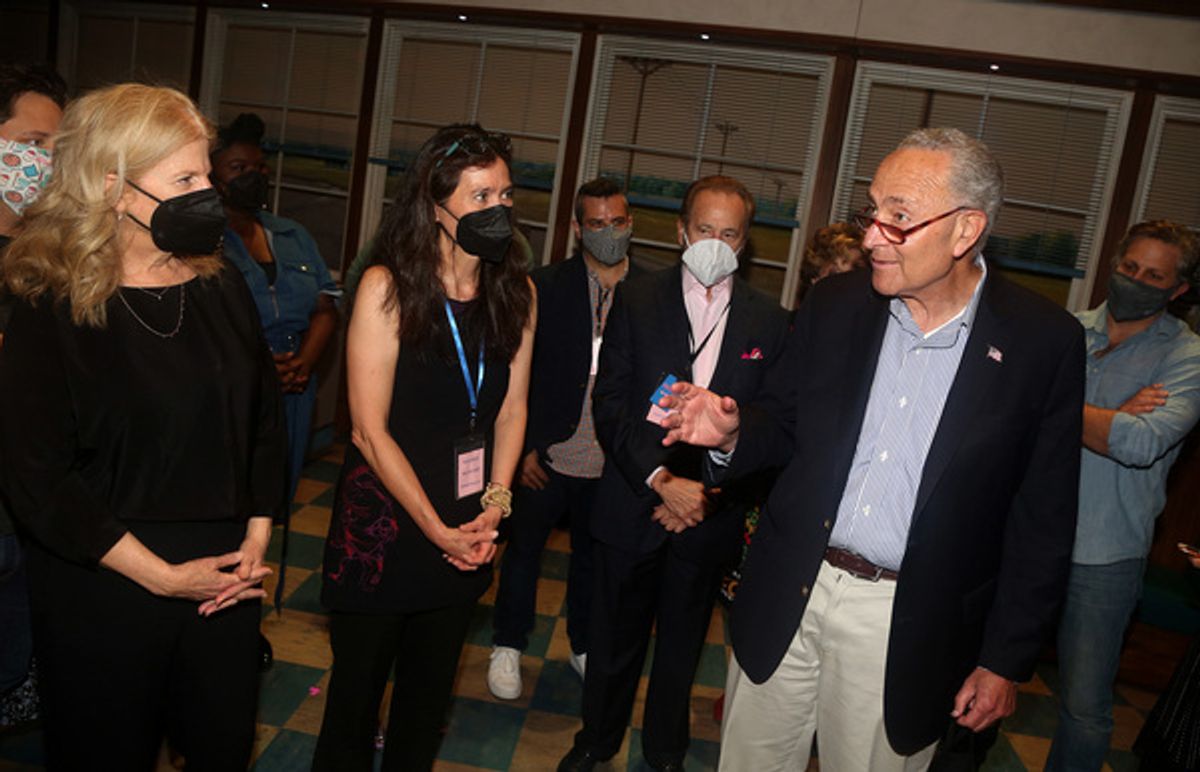 Senator Chuck Schumer and Company of Waitress at Photos: WAITRESS' Anastacia McCleskey (Virtually) Receives the Legacy Robe