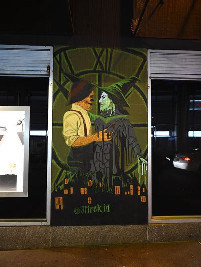 Mural inspired by "Wicked" and created by Chalk FIT Photo