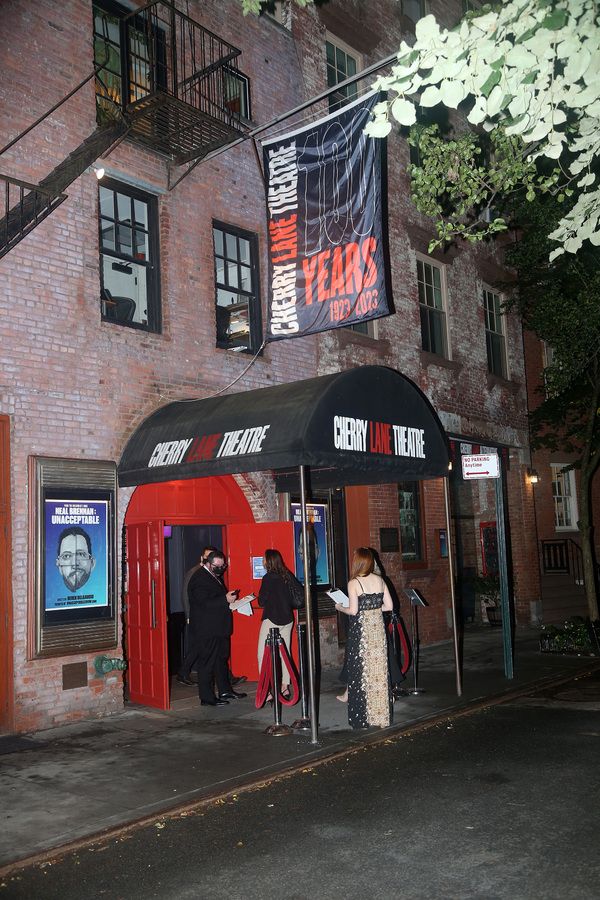 NEW YORK, NEW YORK - SEPTEMBER 09: Signage at the opening night arrivals for 