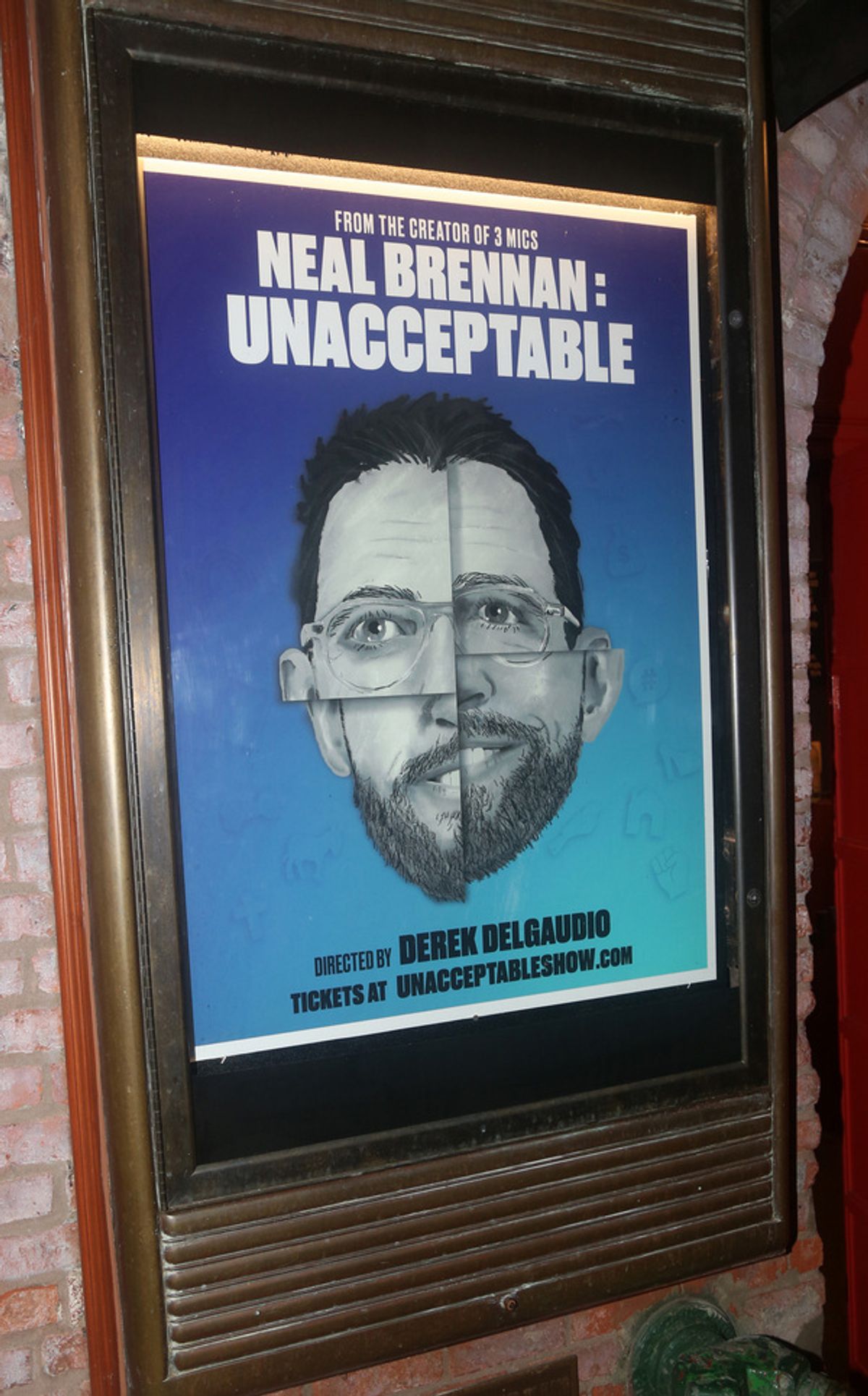 NEW YORK, NEW YORK - SEPTEMBER 09: Signage at the opening night arrivals for 'Neal Brennan's Unacceptable' at the Cherry Lane Theatre on September 9, 2021 in New York City. (Photo by Bruce Glikas/Getty Images) at 