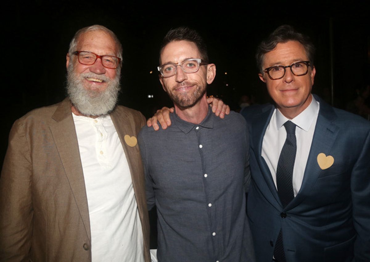 David Letterman, Neal Brennan and Stephen Colbert at 