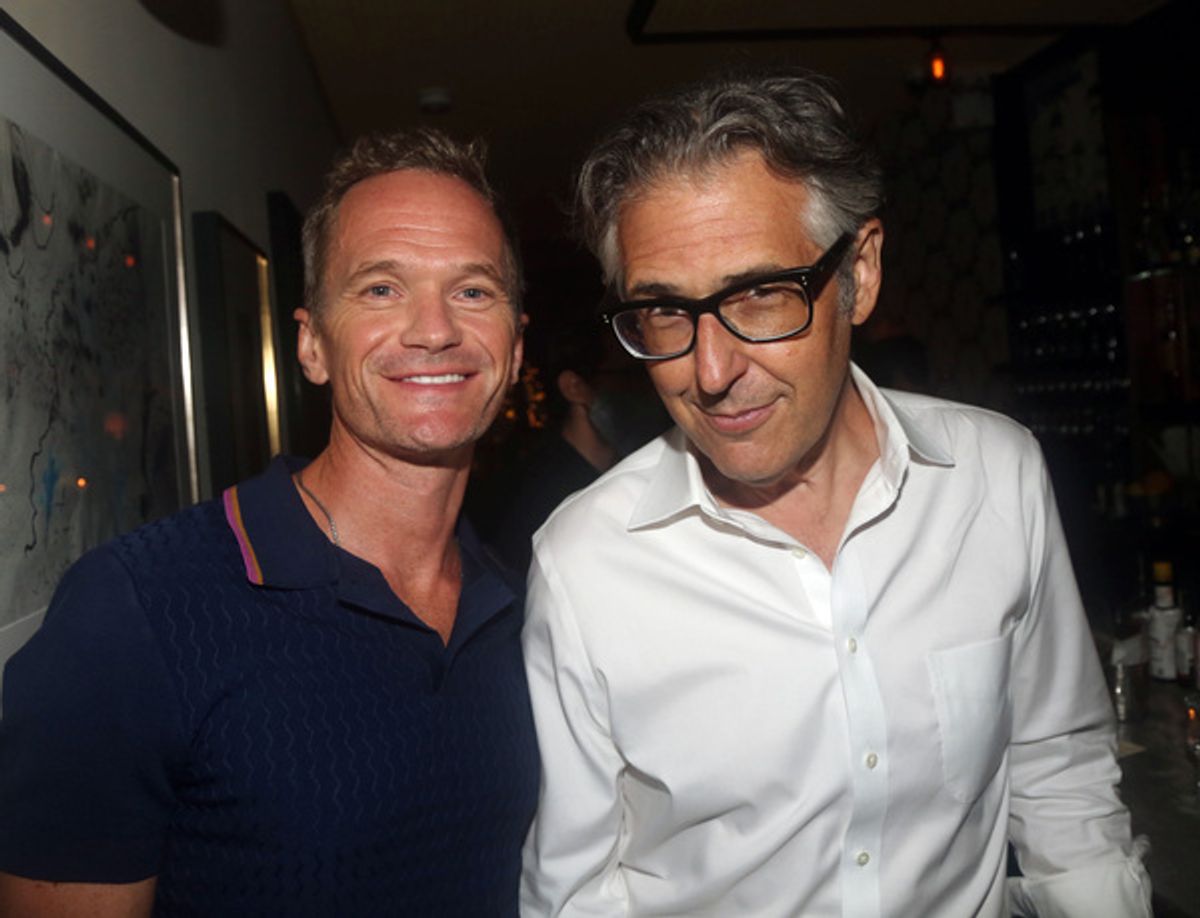NEW YORK, NEW YORK - SEPTEMBER 09: Neil Patrick Harris and Ira Glass pose at the opening night party for 'Neal Brennan's Unacceptable' at The Leroy House on September 9, 2021 in New York City. (Photo by Bruce Glikas/Getty Images) at 