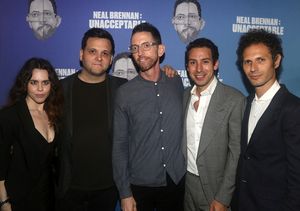 Producer Vanessa Lauren, Director Derek DelGaudio, Neal Brennan, Lighting Designer Adam Blumenthal and Producer Jake Friedman @ BroadwayWorld Producer Vanessa Lauren, Director Derek DelGaudio, Neal Brennan, Lighting Designer Ad Photo
