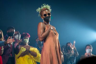 Antoinette Chinonye Nwandu and the company of PASS OVER Photo