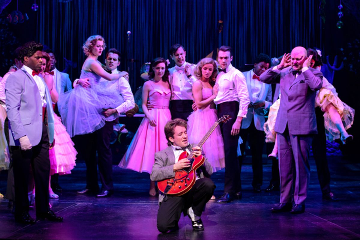 Olly Dobson and cast at 