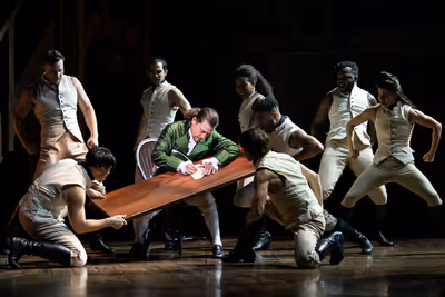 Miguel Cervantes and the ensemble of HAMILTON  Photo