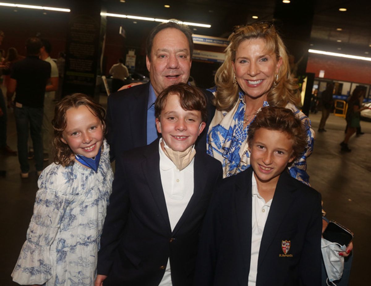 James Nederlander Jr., Margo Macnabb Nederlander and kids  at 