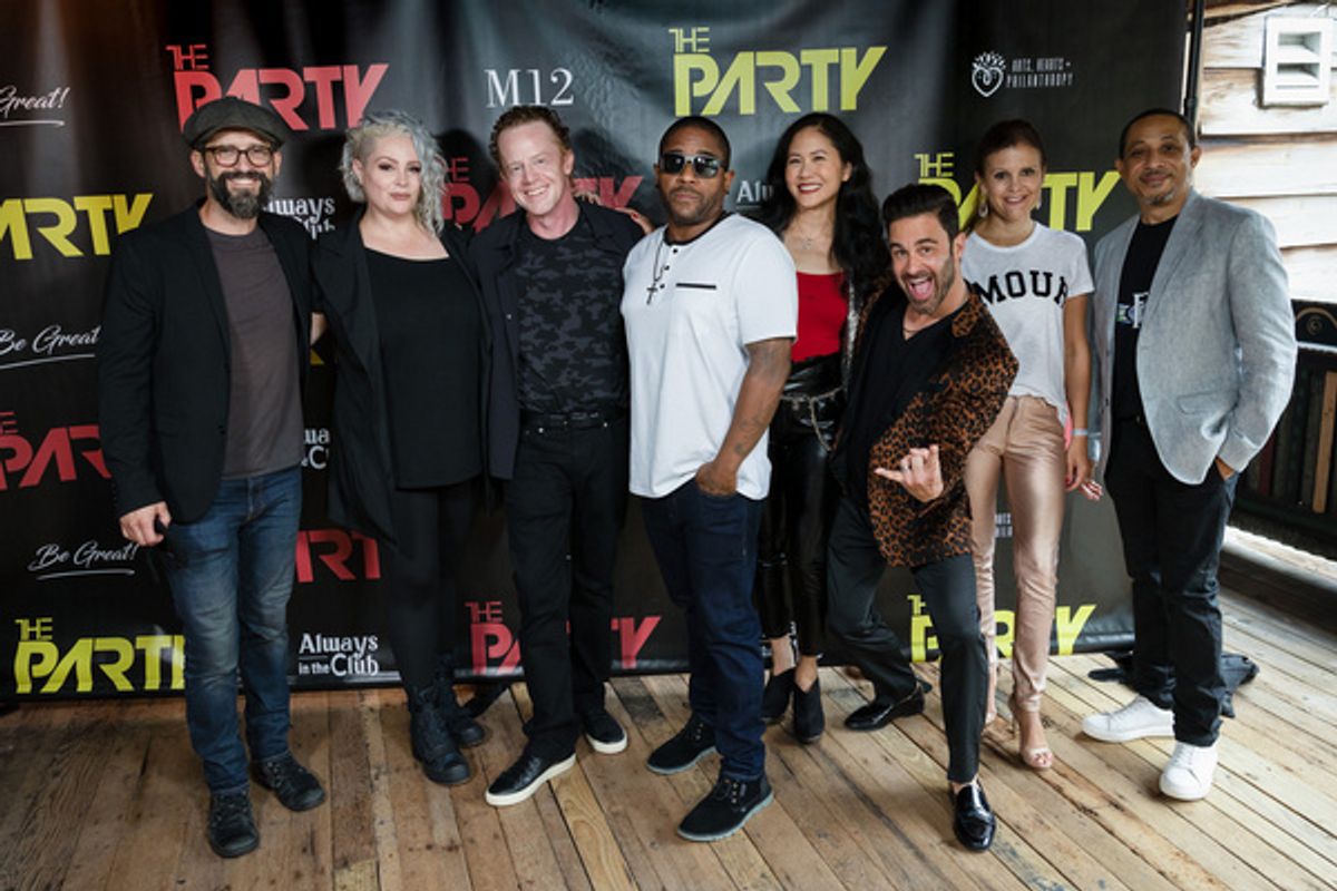 Former members of the 90s Mickey Mouse Club at The Party 30th Reunion Concert, House of Blues Orlando 9-11-21; (from l to r) Tony Lucca, Jennifer McGill, Chasen Hampton, Albert (Jeune) Fields, Deedee  at 