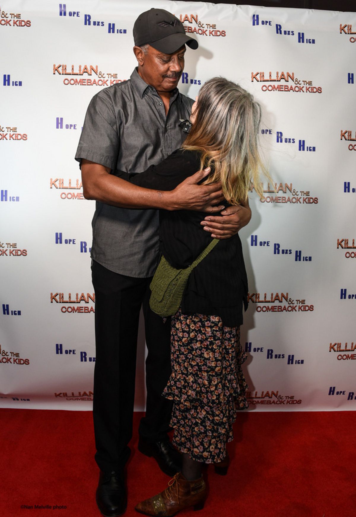Actors Nathan Purdee and Lee Grant embrace at the NYC Premiere of Killian & the Comeback Kids.   at 