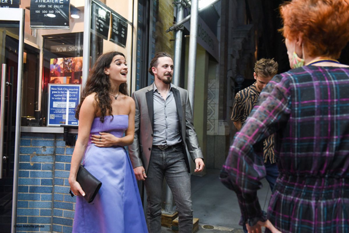 Actor/Musician Carly Jordan and composer Liam Higgins arrive at the NYC Premiere of Killian & the Comeback Kids. at Photos: Inside The NYC Premiere Of KILLIAN & THE COMEBACK KIDS