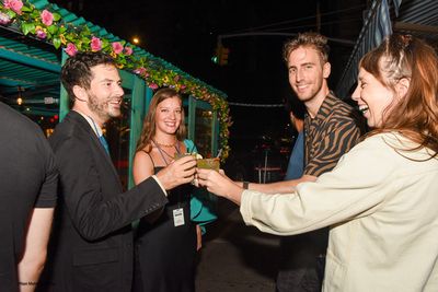 Killian & the Comeback Kids star John Donchak celebrates with friends.  Photo