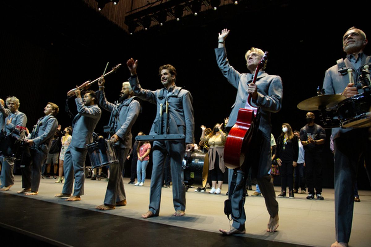 David Byrne and the company of AMERICAN UTOPIA at 