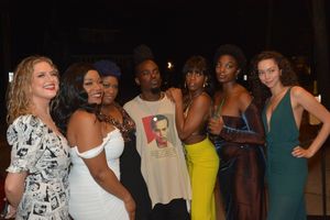 Jaret Landon with the ladies of the cast-Francesca Ferrari, Elizabeth Yetunde Adabale, Kai Brittani White, Alysha Morgan, Mars Storm Rucker and Alia Munsch @ BroadwayWorld Jaret Landon with the ladies of the cast-Francesca Ferrari, Elizabeth Yetunde Adabale Photo