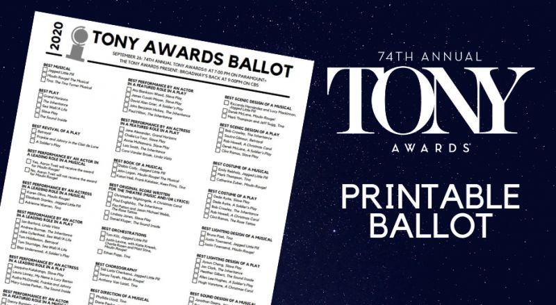 Download BroadwayWorld's Printable Ballot for the Tony Awards Image