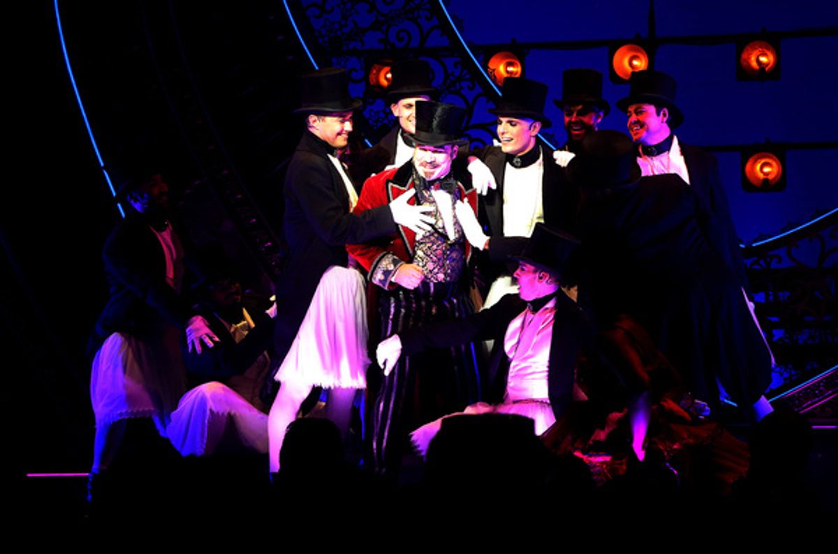 Dany Burstein and the company at Photos: MOULIN ROUGE! Company Takes Re-Opening Night Bows!