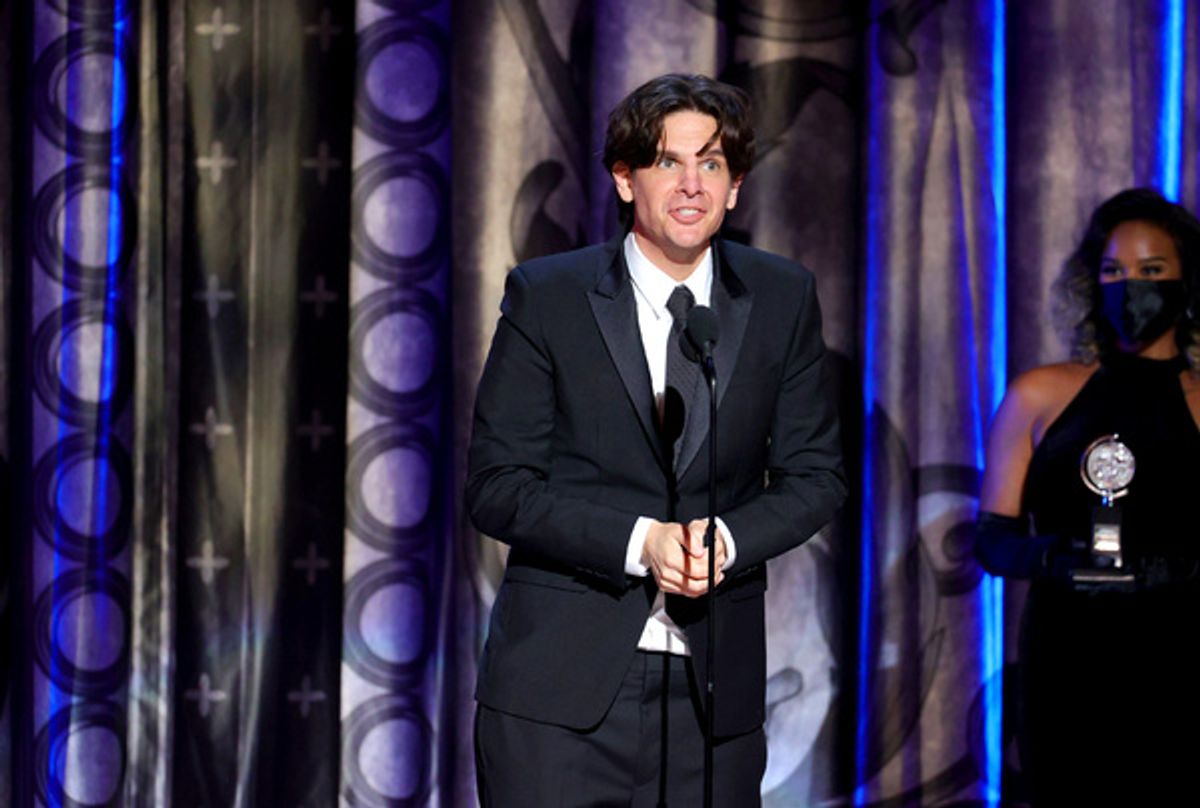 NEW YORK, NEW YORK - SEPTEMBER 26: Alex Timbers accepts the award for Best Direction of a Musical for 'Moulin Rouge! The Musical' onstage during the 74th Annual Tony Awards at Winter Garden Theatre on September 26, 2021 in New York City. (Photo by Theo Wargo/Getty Images for Tony Awards Productions) at 