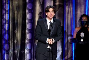 NEW YORK, NEW YORK - SEPTEMBER 26: Alex Timbers accepts the award for Best Direction of a Musical for "Moulin Rouge! The Musical" onstage during the 74th Annual Tony Awards at Winter Garden Theatre on September 26, 2021 in New York City. (Photo by Theo Wargo/Getty Images for Tony Awards Productions) @ BroadwayWorld NEW YORK, NEW YORK - SEPTEMBER 26: Alex Timbers accepts the award for Best Direction Photo