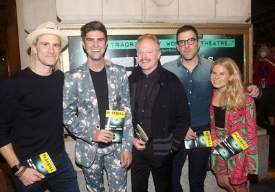 Gavin Creel, Producer Justin Mikita, Jesse Tyler Ferguson, Zachary Quinto and Celia K Photo