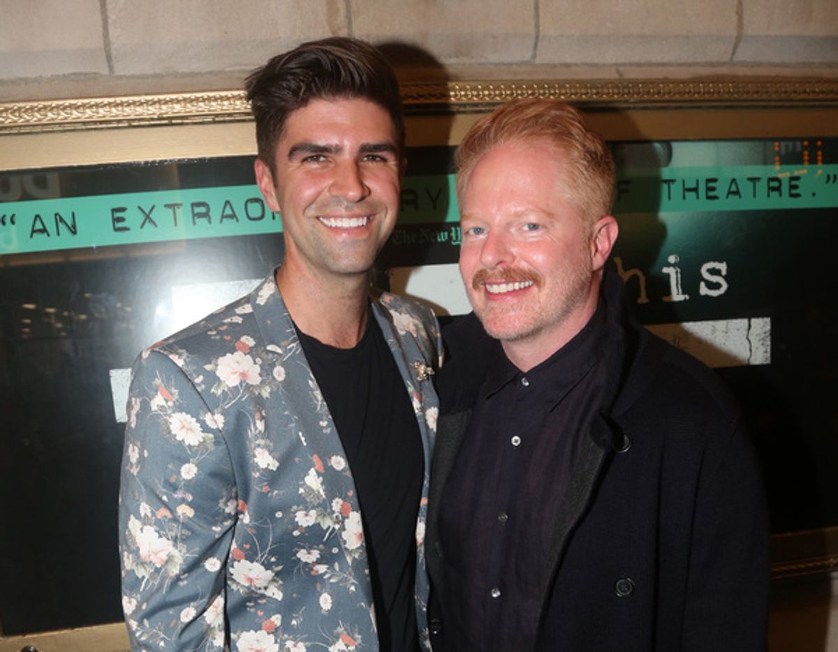 Producer Justin Mikita and husband Jesse Tyler Ferguson at 