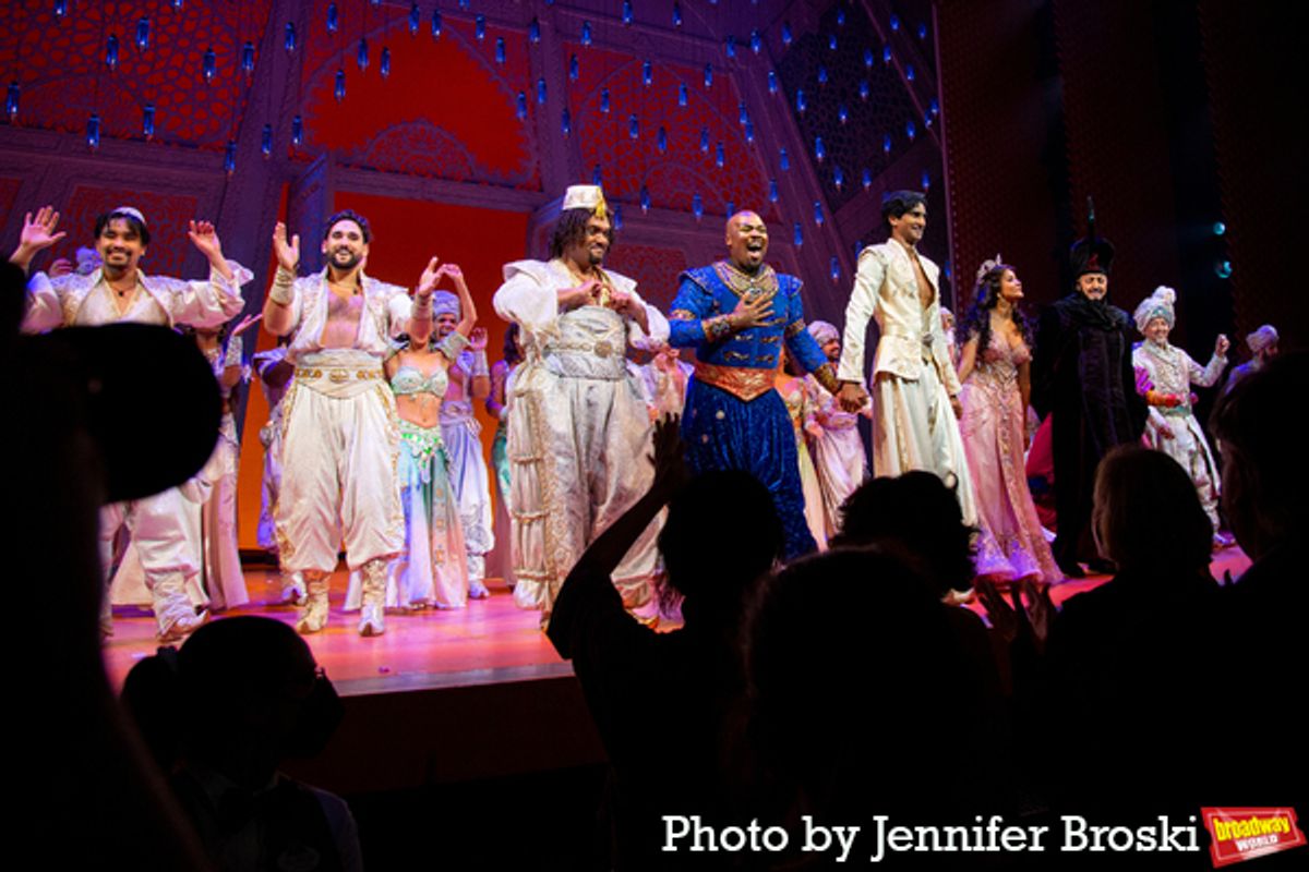 The cast of ALADDIN at Photos: ALADDIN Reopens on Broadway; The Cast Takes Their Bows!