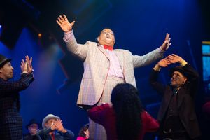 Kit Cleto as Nicely-Nicely Johnson and the cast of GUYS AND DOLLS @ BroadwayWorld Kit Cleto as Nicely-Nicely Johnson and the cast of GUYS AND DOLLS Photo