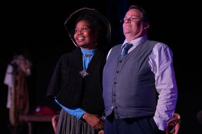 Susanne Hobbs Reed as Mrs. Gibbs and Tim Holt Jones as Doc Gibbs Photo