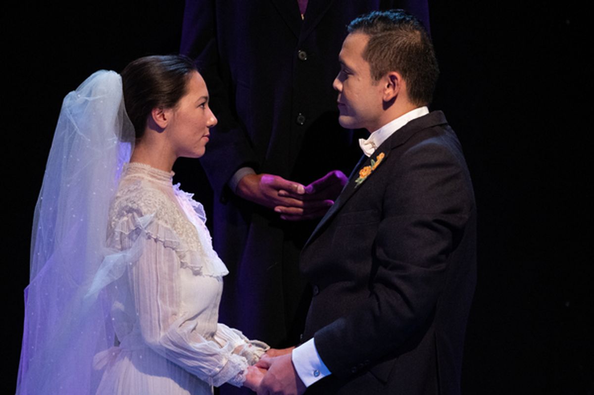 Grace Dolezal-Ng as Emily Webb and Justin P. Lopez as George Gibbs at Photos: First Look at Contra Costa Civic Theatre's OUR TOWN