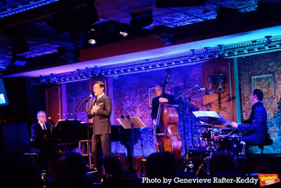 Max Von Essen with the band- Billy Stritch (Music Director and Piano), Steve Doyle (B Photo