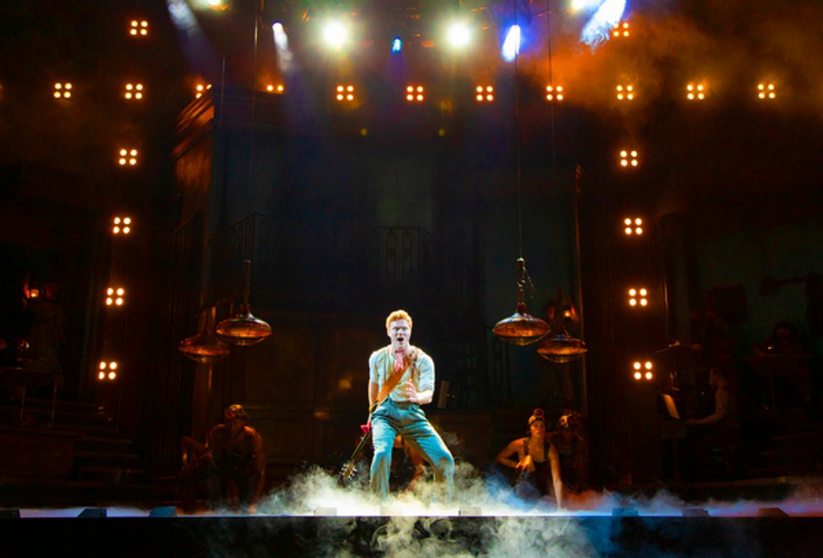 Nicholas Barasch and company in the Hadestown North American Tour at 