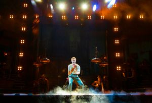 Nicholas Barasch and company in the Hadestown North American Tour Photo