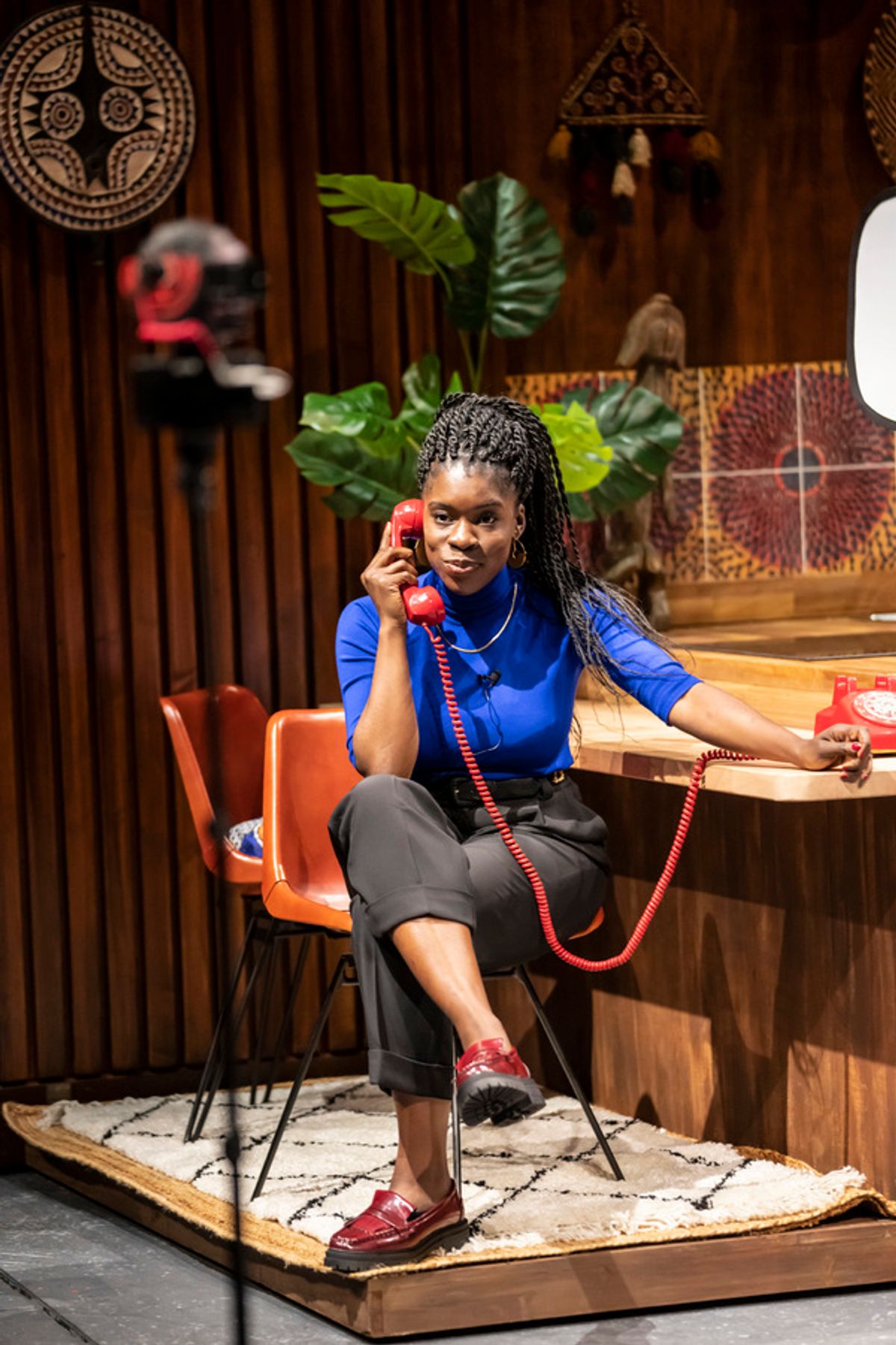 White Noise by Parks,                 , WRITER - Suzan-Lori Parks, Director - Polly Findlay, Set Design - Lizzie Clachan, Costume Design - Natalie Pryce, Movement Director - Jade Hackett, Lighting Design - Jackie Shemesh, The Bridge Theatre, London, 2021, Credit{ Johan Persson/ at 