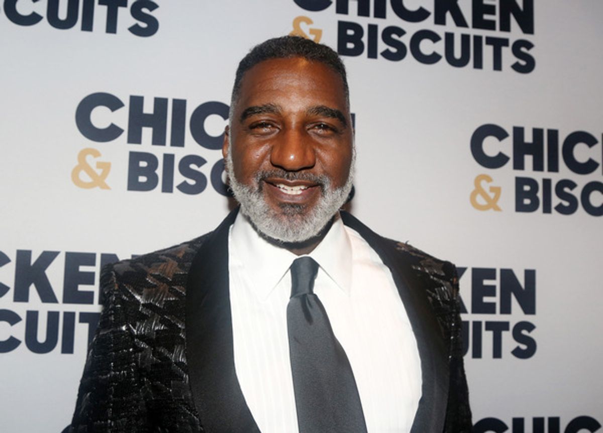 NEW YORK, NEW YORK - OCTOBER 10:  Norm Lewis poses at the opening night party for the new play 'Chicken & Biscuits' on Broadway at Elsie Rooftop on October 10, 2021 in New York City. (Photo by Bruce Glikas/WireImage) at 