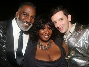 NEW YORK, NEW YORK - OCTOBER 10: (L-R) Norm Lewis, NaTasha Yvette Williams and Michael Urie pose at the opening night party for the new play "Chicken & Biscuits" on Broadway at Elsie Rooftop on October 10, 2021 in New York City. (Photo by Bruce Glikas/WireImage) @ BroadwayWorld NEW YORK, NEW YORK - OCTOBER 10: (L-R) Norm Lewis, NaTasha Yvette Williams and Michae Photo