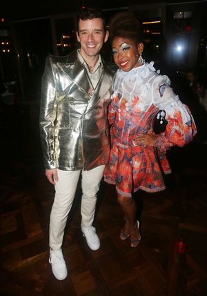 NEW YORK, NEW YORK - OCTOBER 10: Michael Urie and N'kenge pose at the opening night party for the new play "Chicken & Biscuits" on Broadway at Elsie Rooftop on October 10, 2021 in New York City. (Photo by Bruce Glikas/WireImage) @ BroadwayWorld NEW YORK, NEW YORK - OCTOBER 10: Michael Urie and N'kenge pose at the opening night Photo