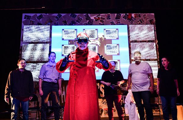 Kevin Webb with (back, l to r) Joshua Servantez, Josh Kemper, Caitlin Jackson, Peter  Photo