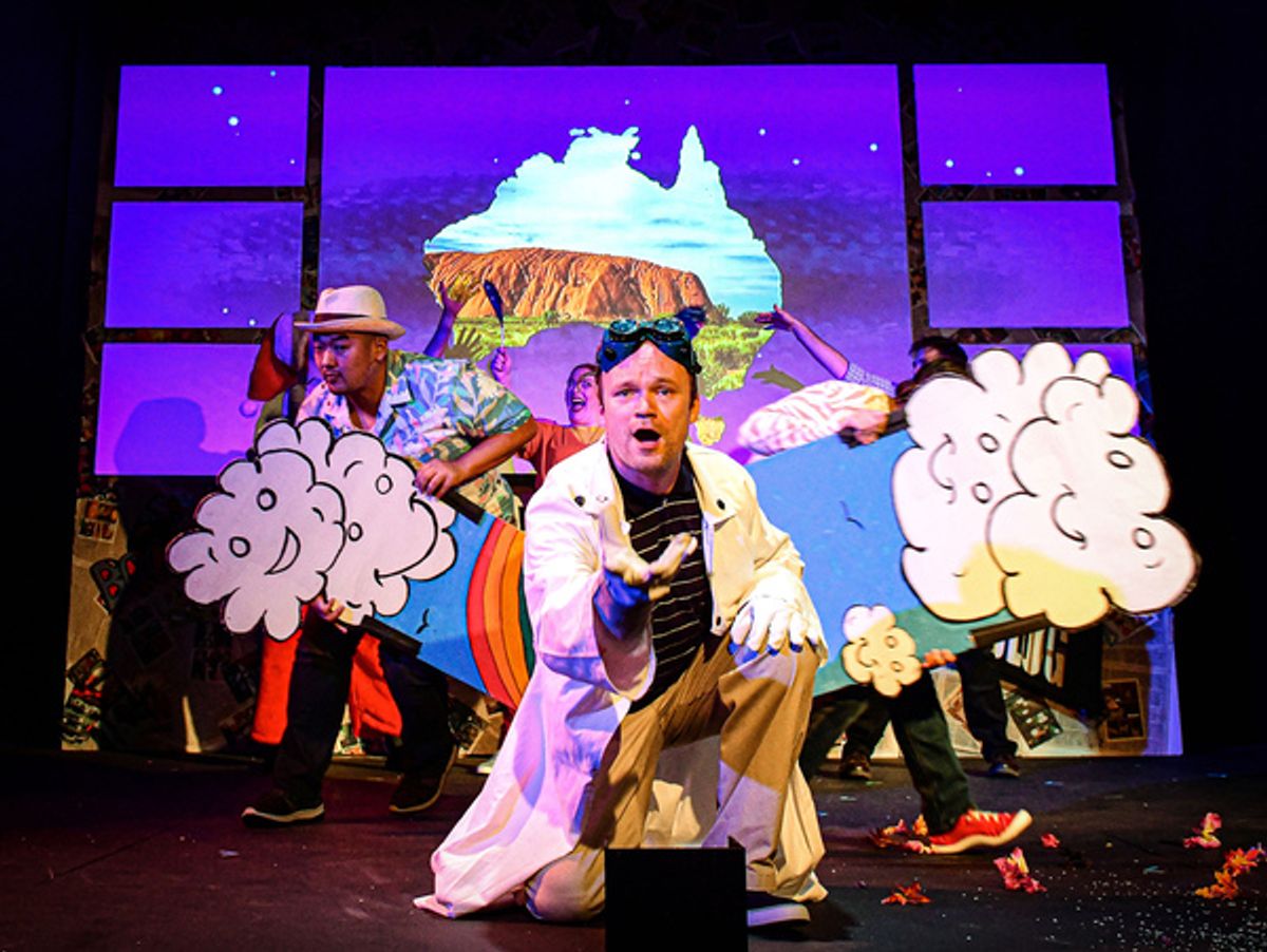 Kevin Webb with (back, l to r) Peter Ruger and Caitlin Jackson  at 