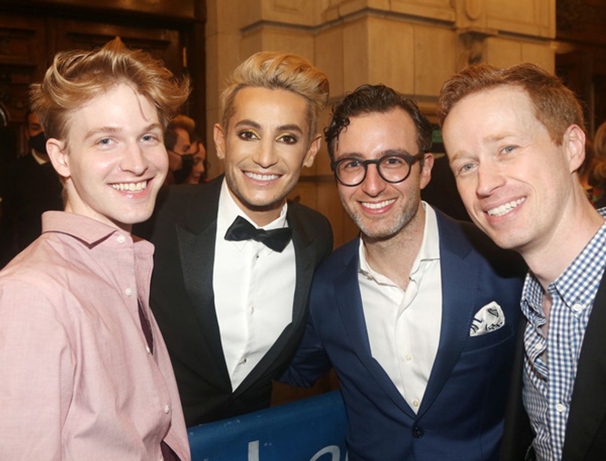 NEW YORK, NEW YORK - OCTOBER 11: (L-R) Joshua Torgerson, Frankie Grande, Eric Kuhn and Cody Lassen  at 