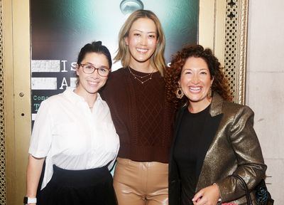 NEW YORK, NEW YORK - OCTOBER 11: (L-R) Guest, Michelle Wie West, and Randi Zuckerberg Photo