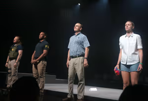 NEW YORK, NEW YORK - OCTOBER 11: (L-R) Becca Blackwell, Will Cobbs, Pete Simpson, Emily Davis @ BroadwayWorld NEW YORK, NEW YORK - OCTOBER 11: (L-R) Becca Blackwell, Will Cobbs, Pete Simpson, Emi Photo