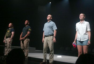 NEW YORK, NEW YORK - OCTOBER 11: (L-R) Becca Blackwell, Will Cobbs, Pete Simpson, Emi Photo